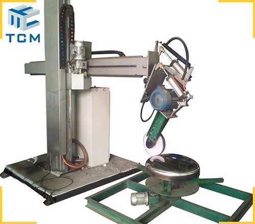 Automatic dished head polishing machine