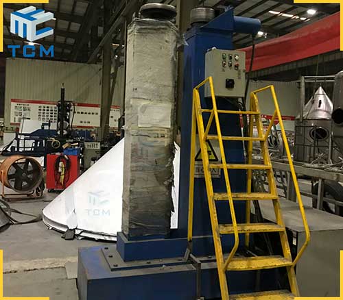 Tank circular welded joints planishing machine