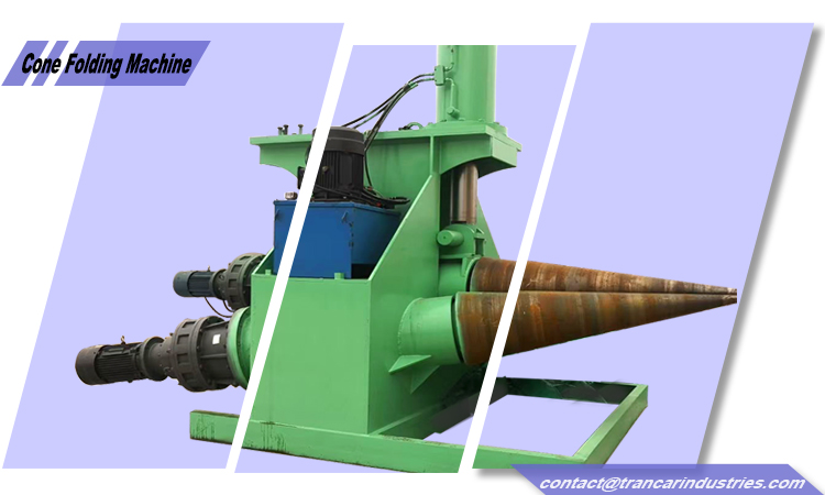 How to make conical cone via Trancar Industries 3 rollers hydraulic cone folding machine