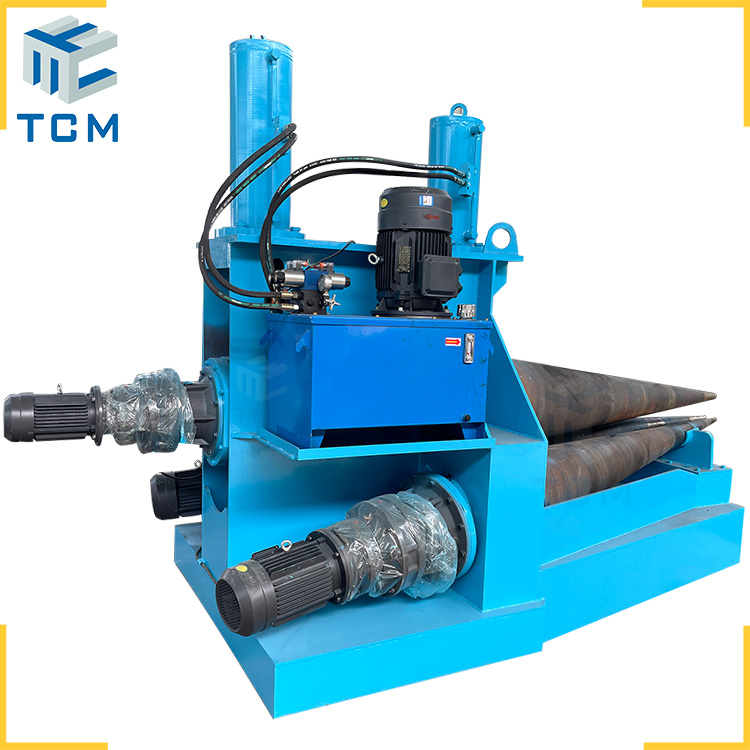 3-rollers hydraulic cone rolling machine steel conical cover bender