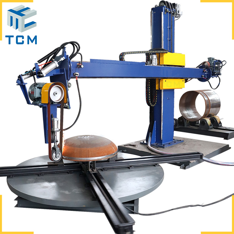 2 in 1 dual use steel tank vessel dished head semi-automatic polishing machine
