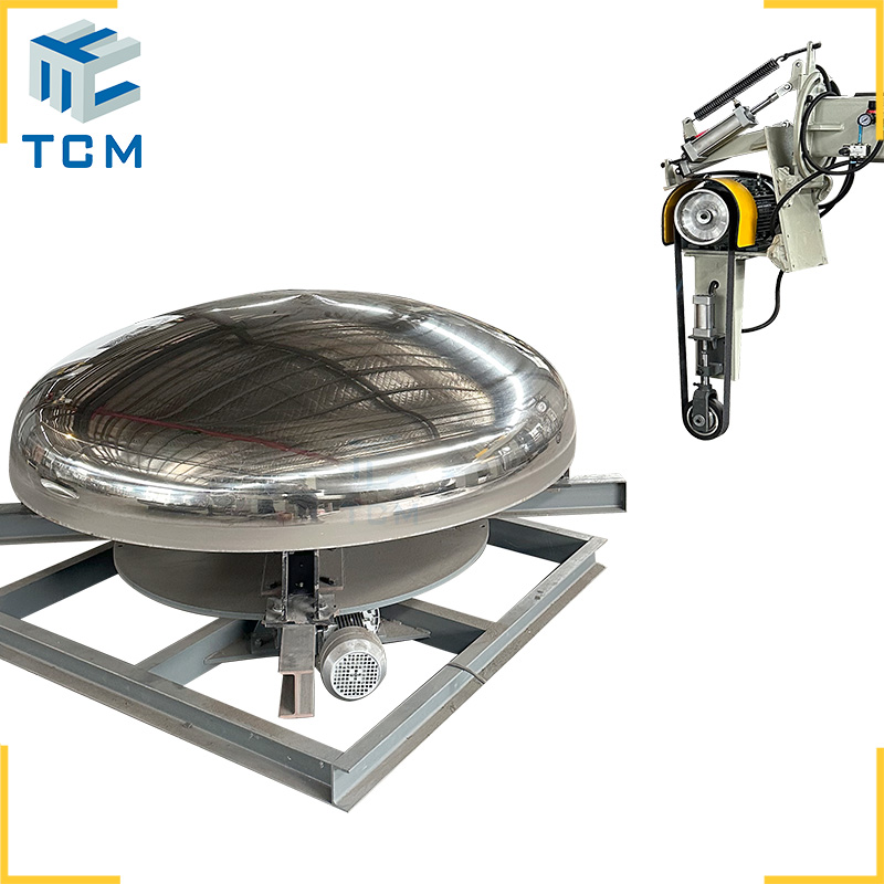 2 in 1 dual use steel tank vessel dished head semi-automatic polishing machine