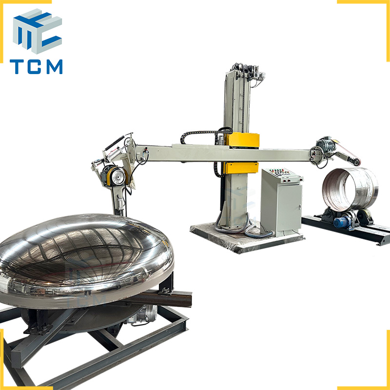 2 in 1 dual use steel tank vessel dished head semi-automatic polishing machine